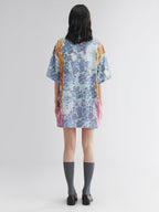 Oil painting floral fruit graphic tee dress