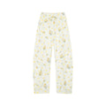Yellow floral print drawstring pants