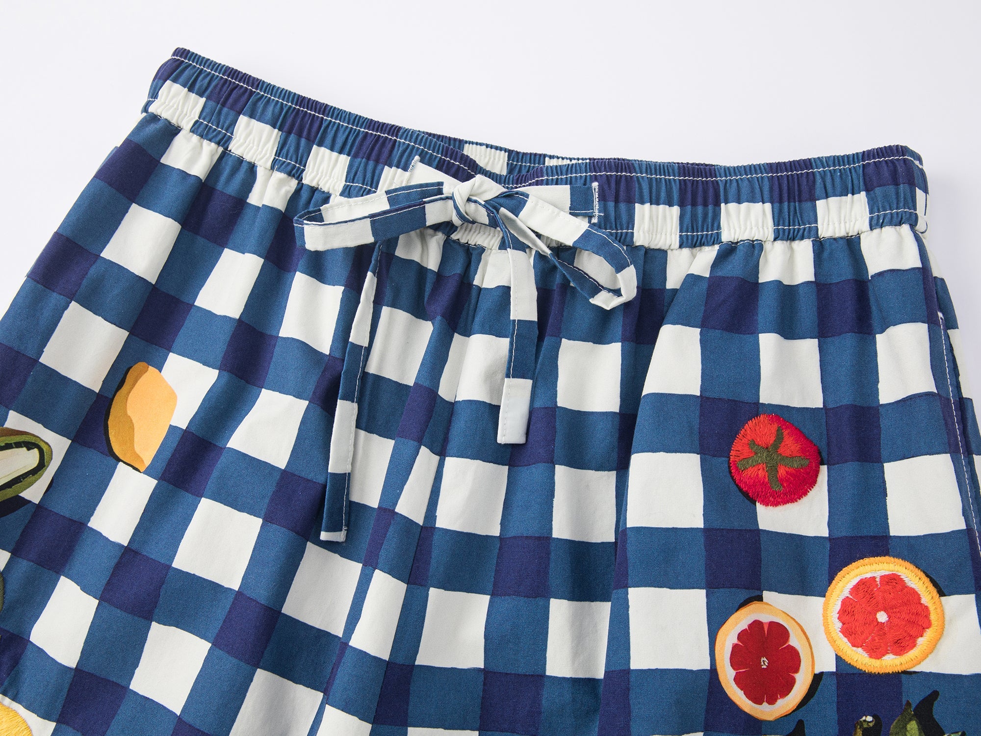 Picnic scene graphic trousers