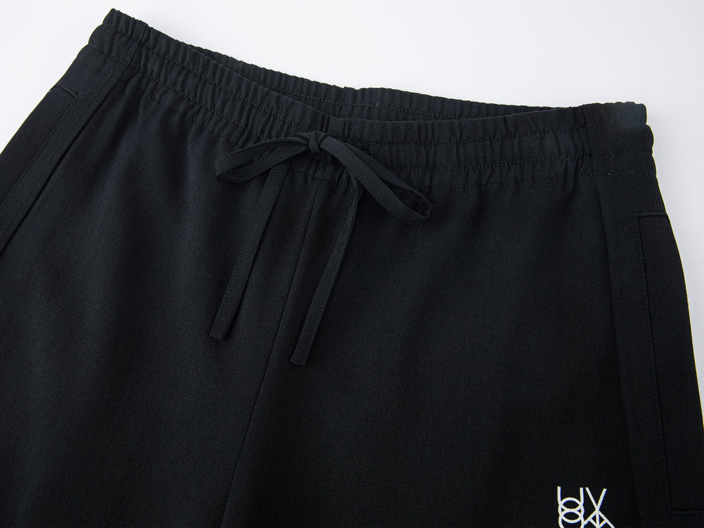 Curved seam fine wool pants