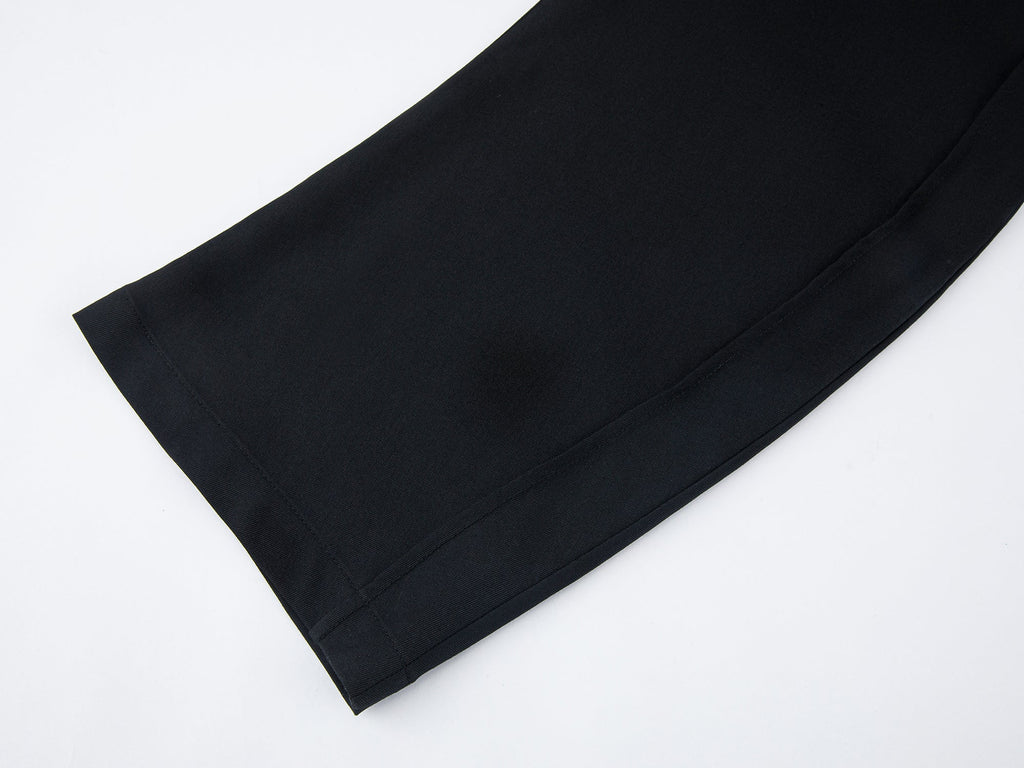 Curved seam fine wool pants
