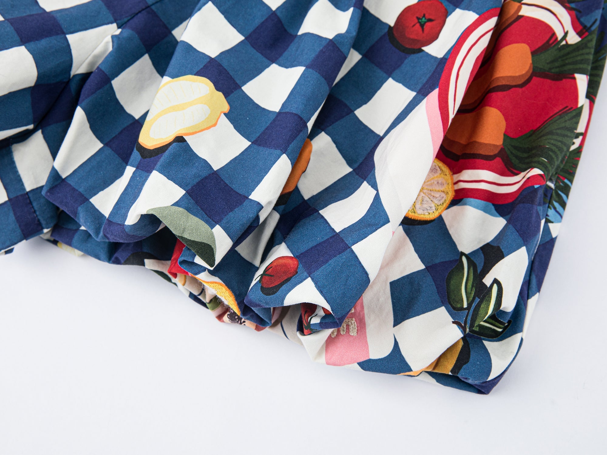 Picnic scene graphic trousers