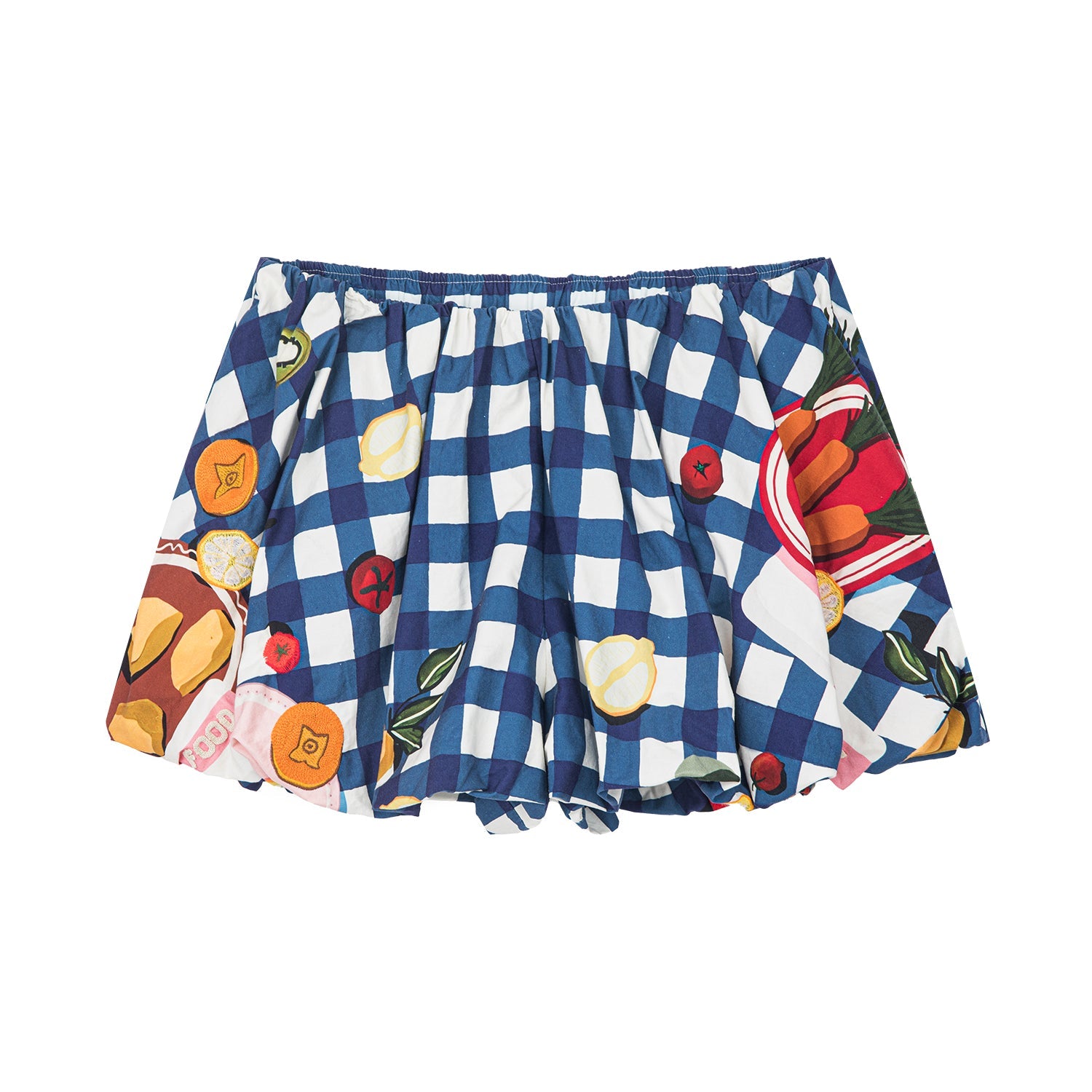 Picnic scene graphic trousers