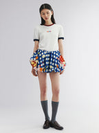 ピクニックシーンのグラフィックバルーンショートパンツ