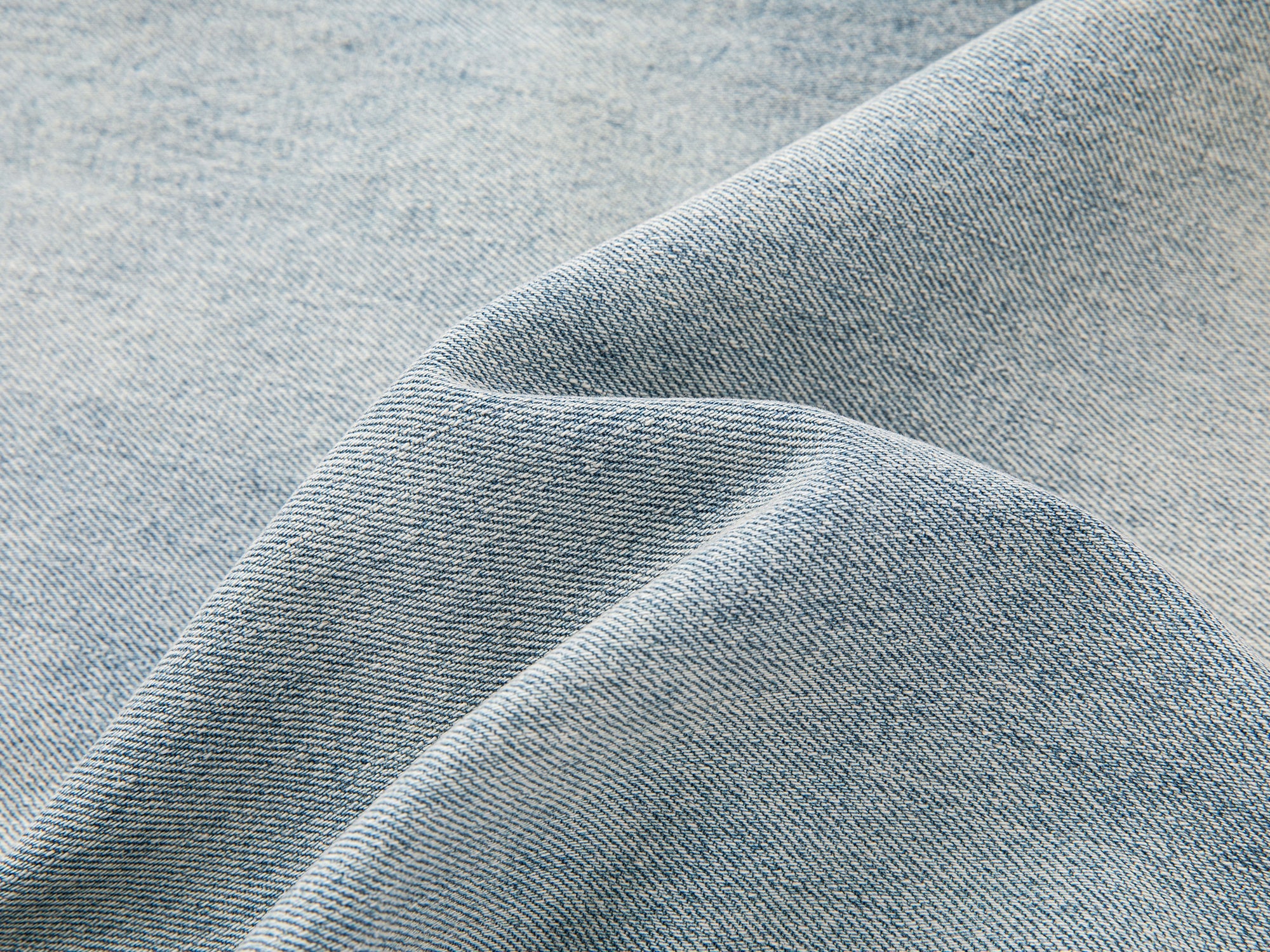 Whiskered crinkled denim pants