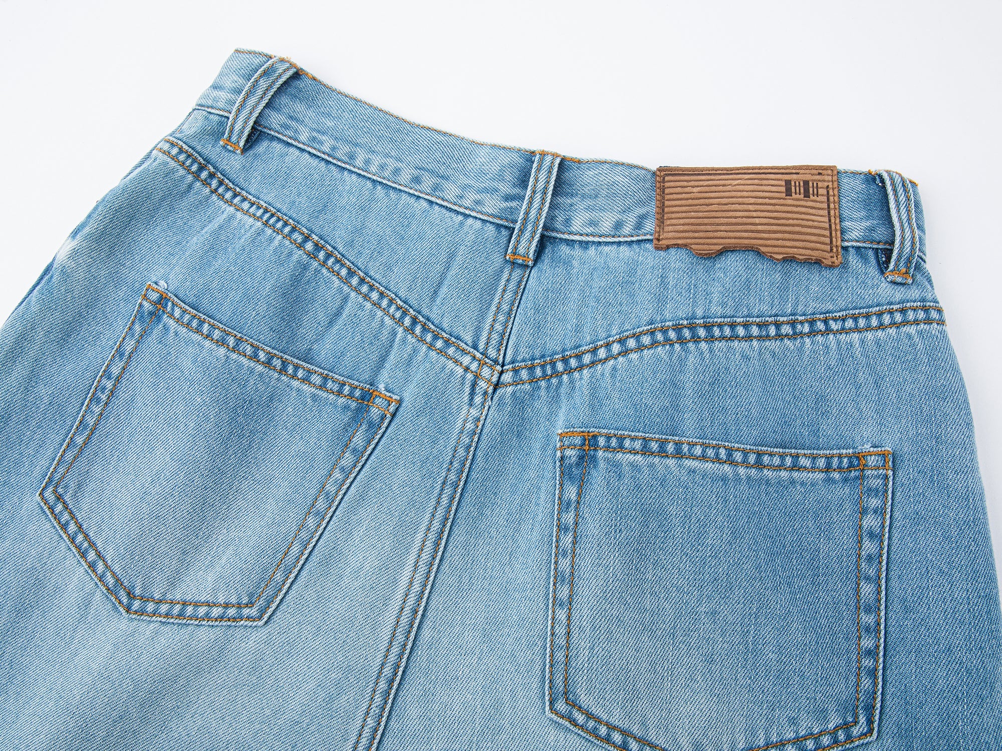 Scarf-tied floral denim