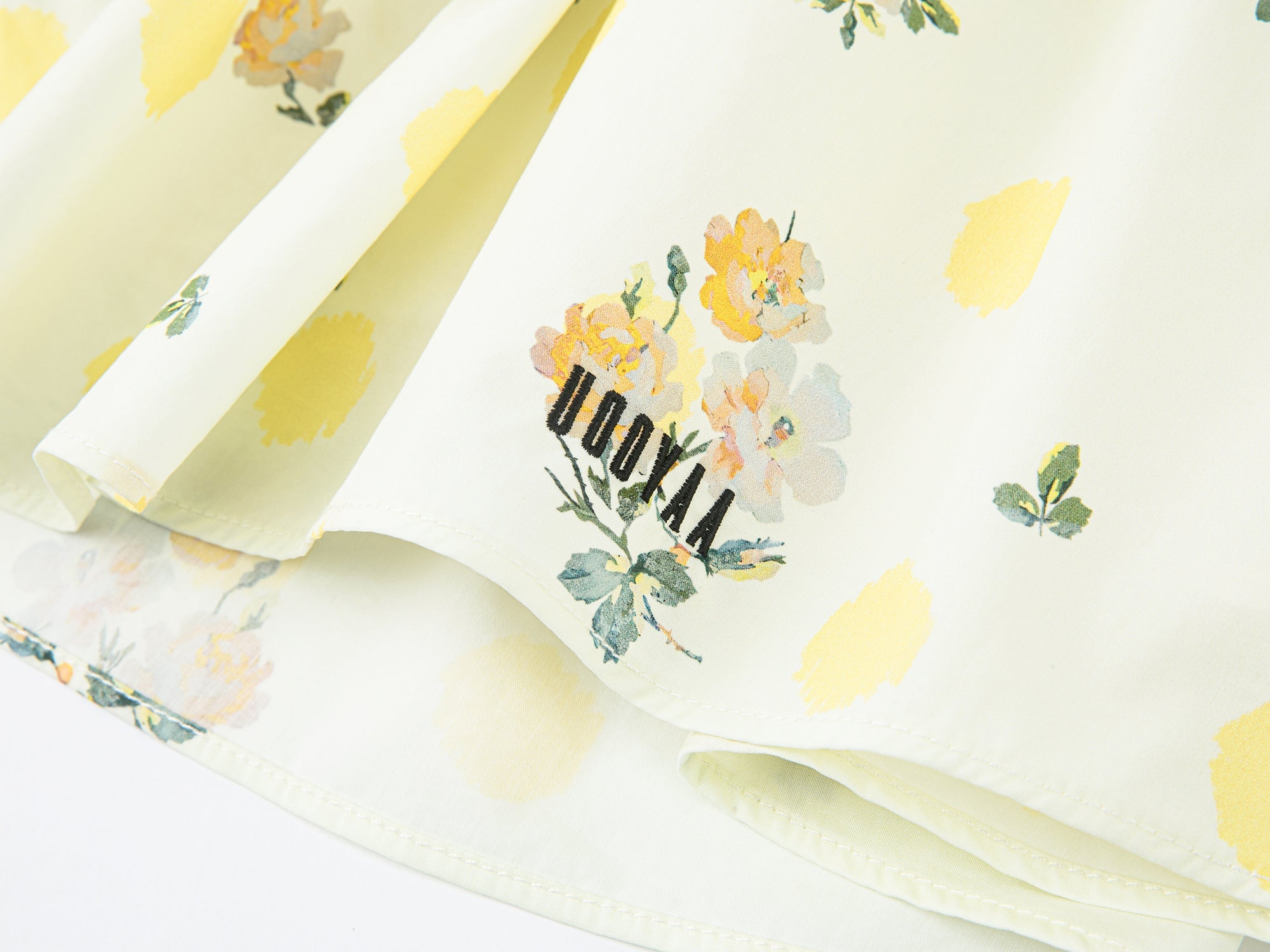 Yellow floral print skirt