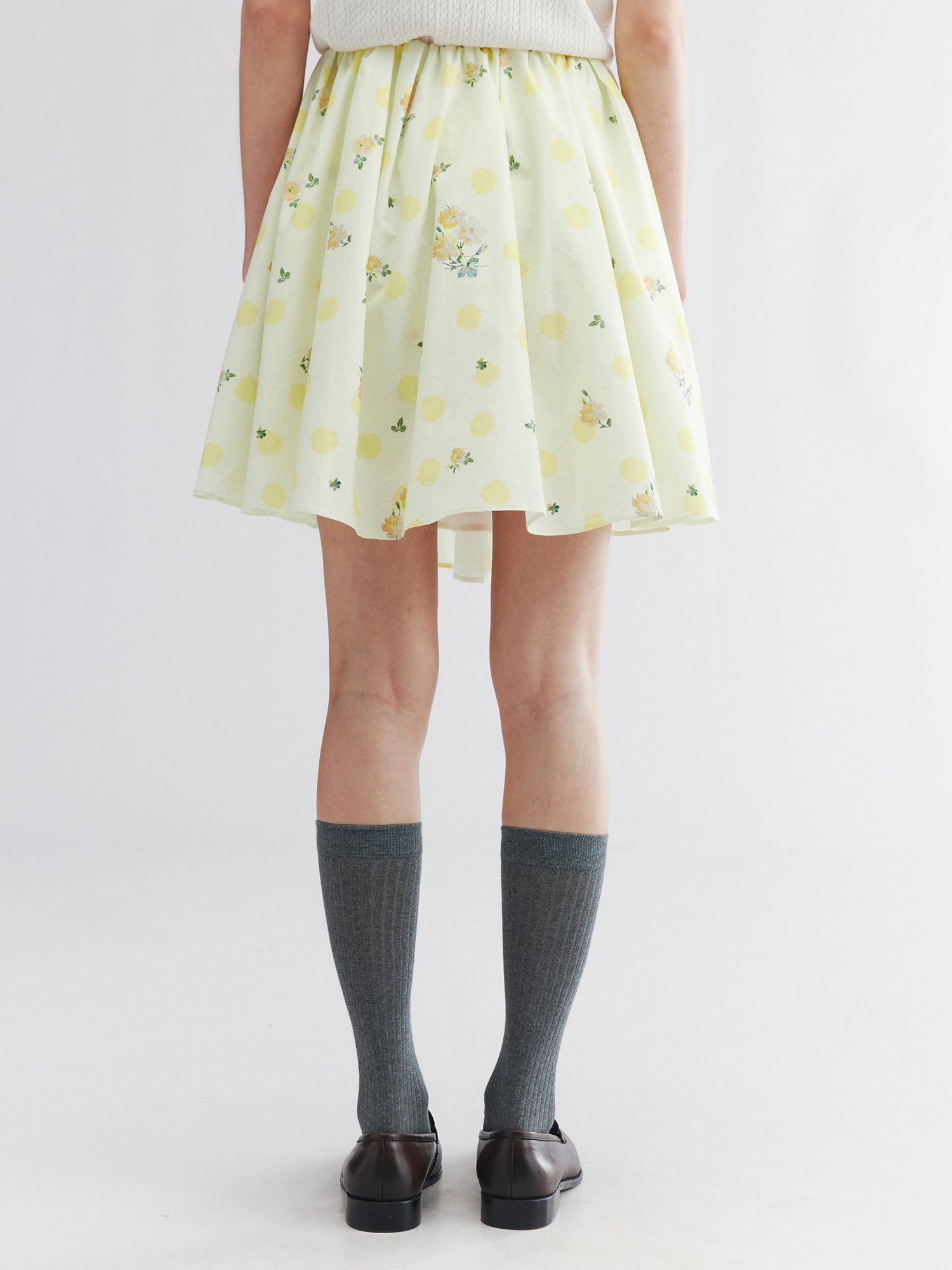 Yellow floral print skirt