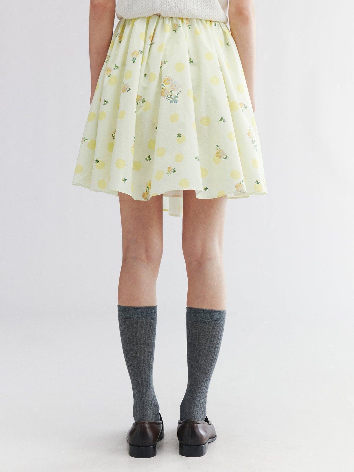 Yellow floral print skirt