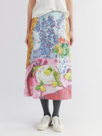 Oil painting floral fruit graphic tee skirt
