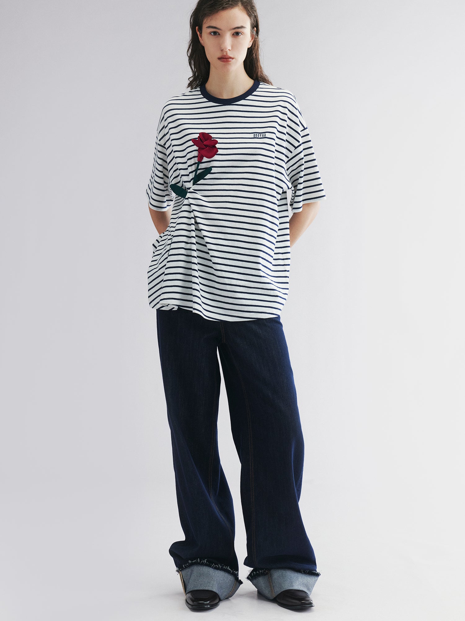 Rose patch breton tee