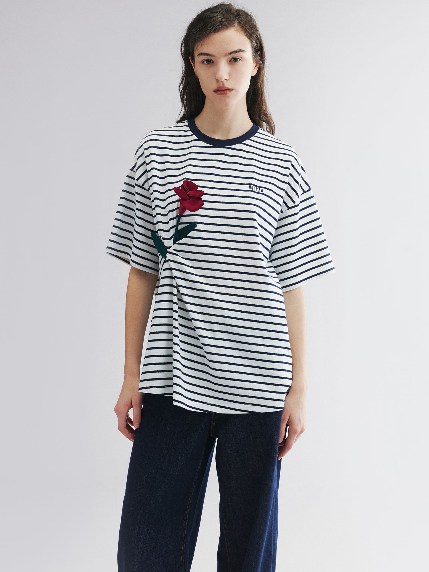 Rose patch breton tee