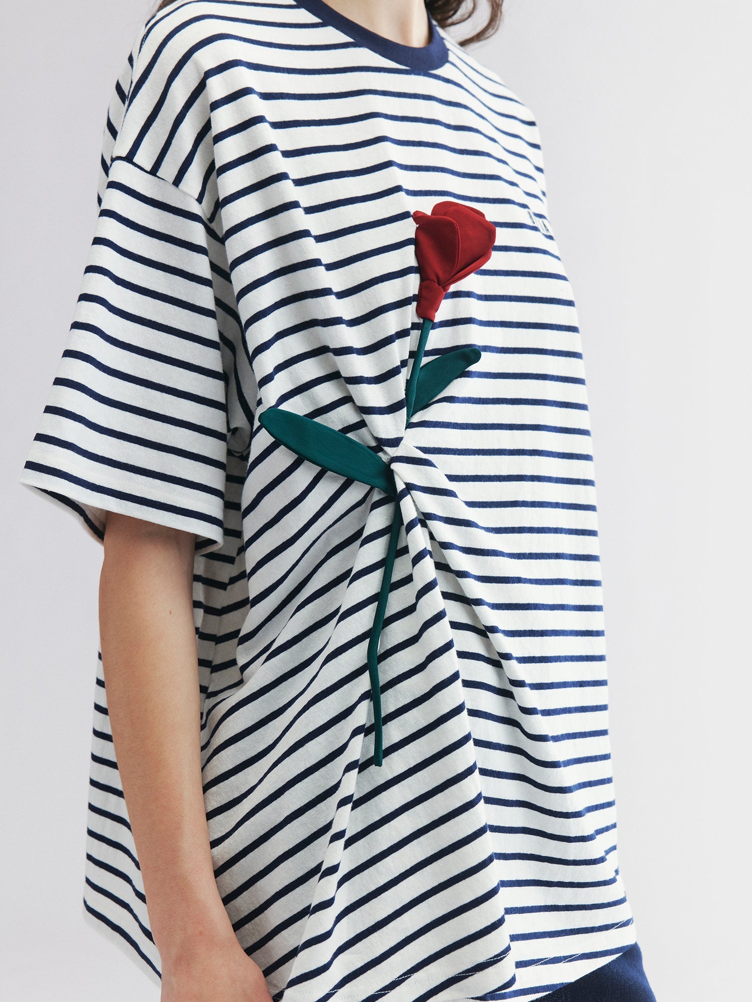 Rose patch breton tee