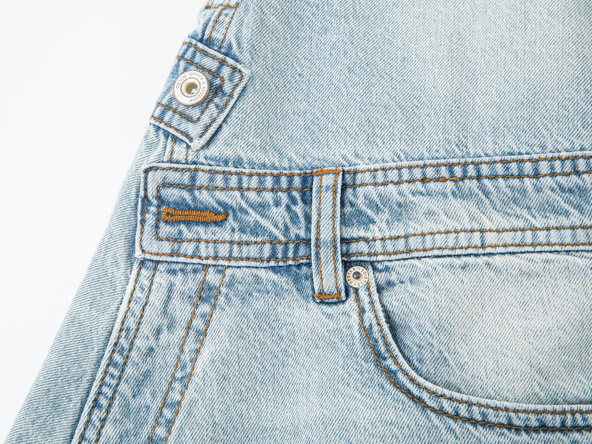 Asymmetrical denim skirt