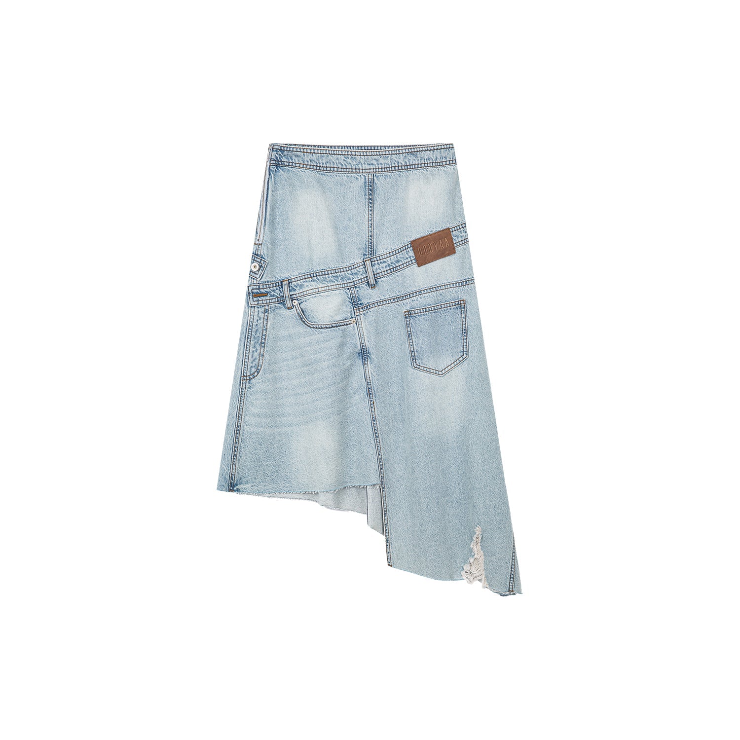 Asymmetrical denim skirt