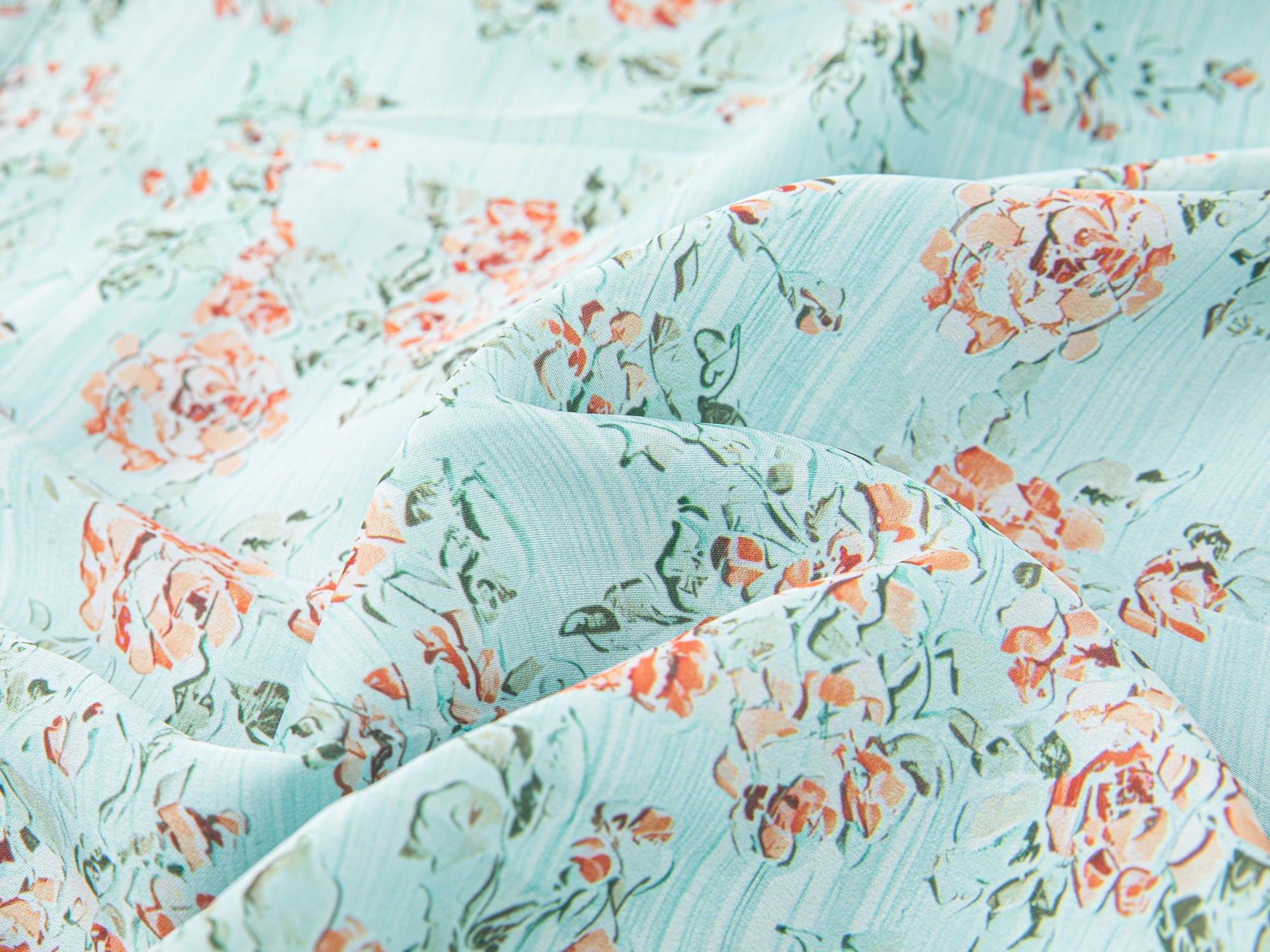 Oil-painted floral crinkle cami