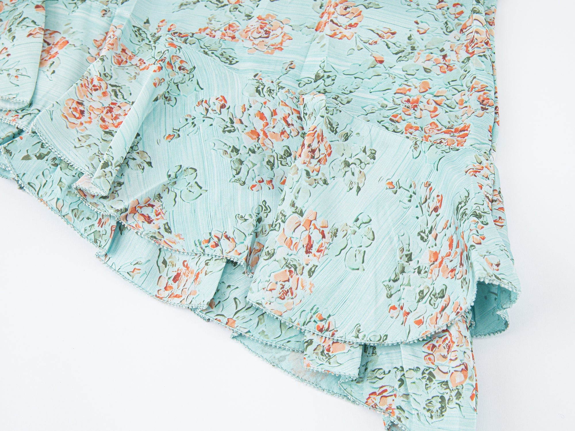 Oil-painted floral crinkle cami