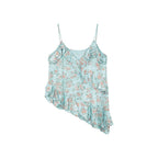 Oil-painted floral crinkle cami