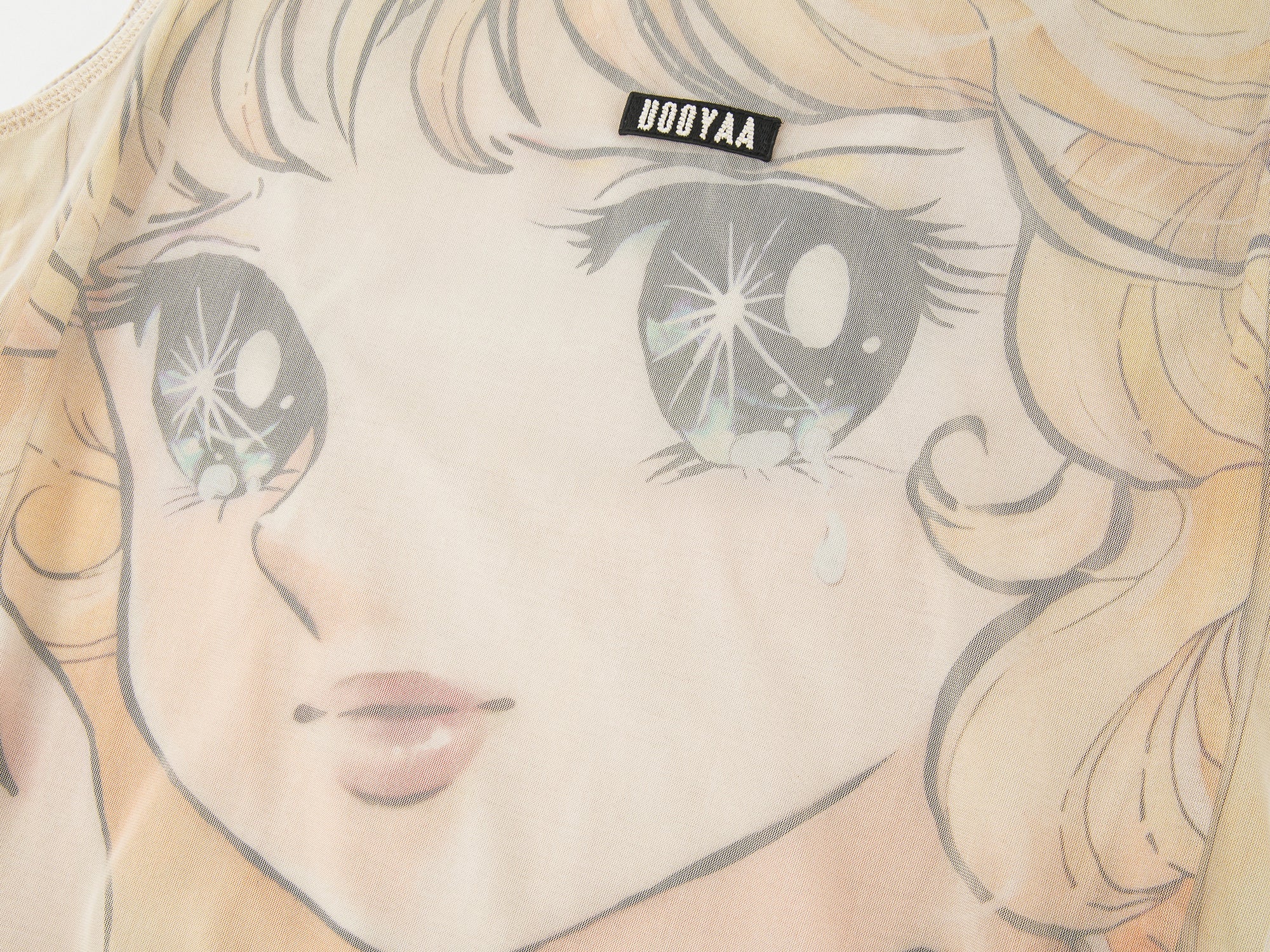 Wrinkled mesh anime vest