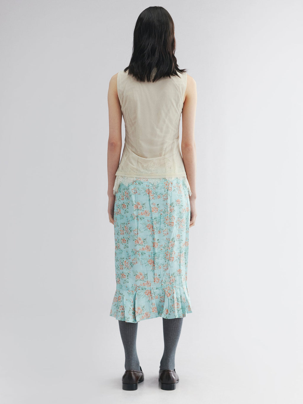 Wrinkled mesh anime vest