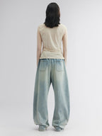 Wrinkled mesh anime layered T-shirt