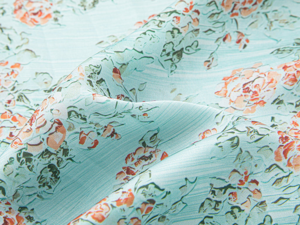 Oil-painted floral crinkle dress