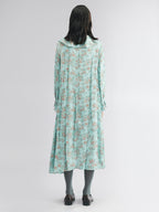 Oil-painted floral crinkle dress