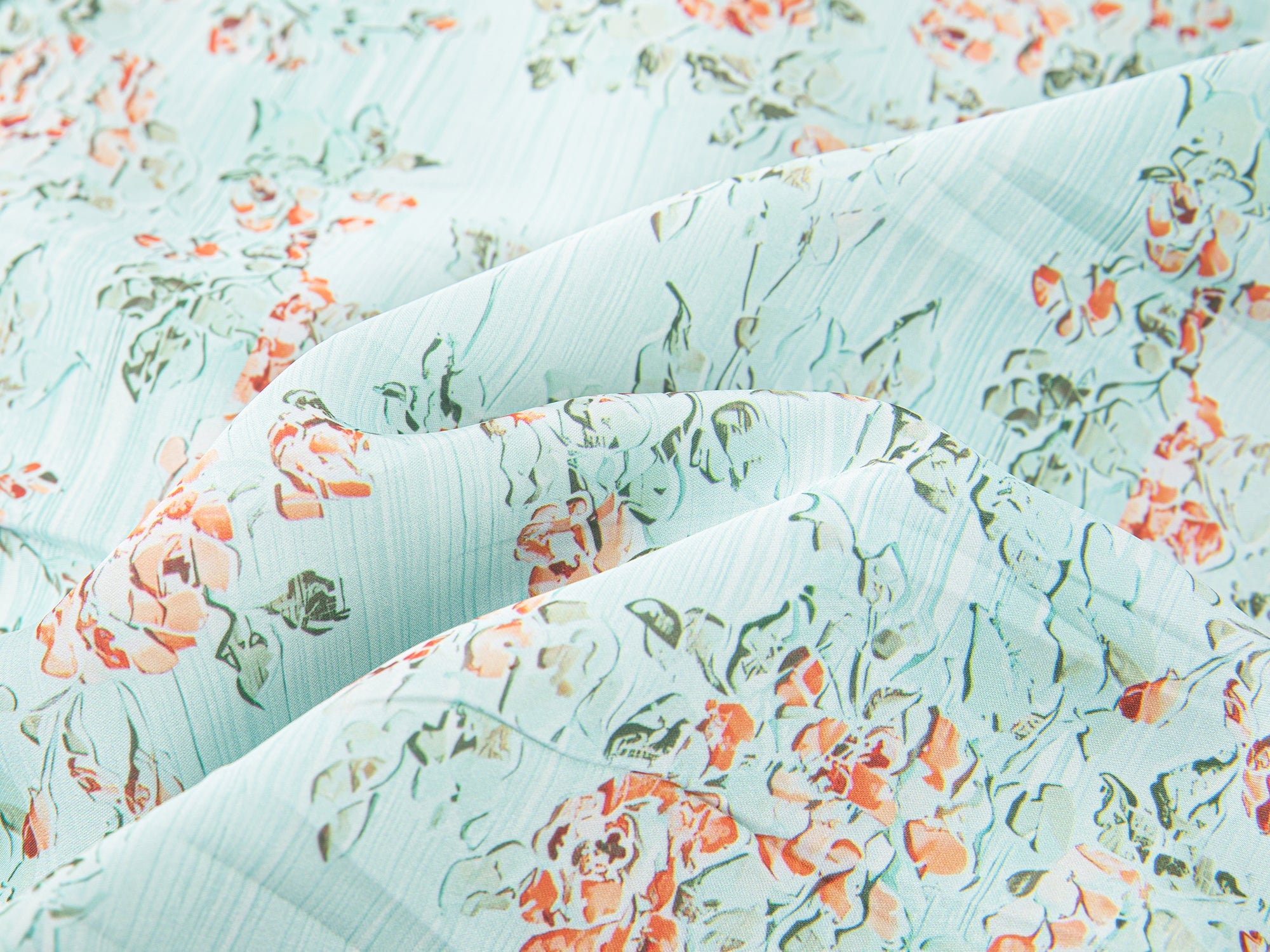 Oil-painted floral crinkle skirt