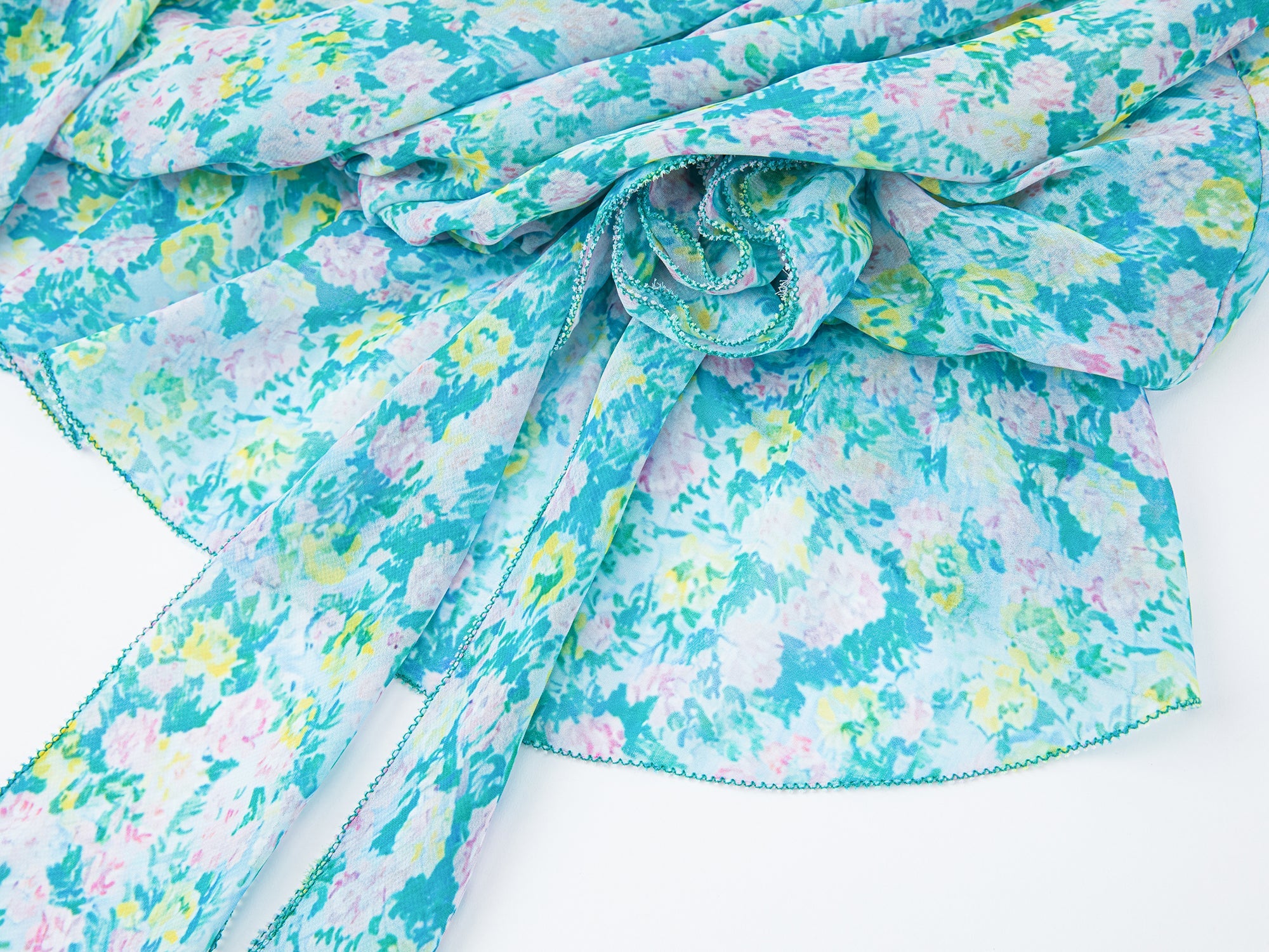 Asymmetrical floral chiffon cami