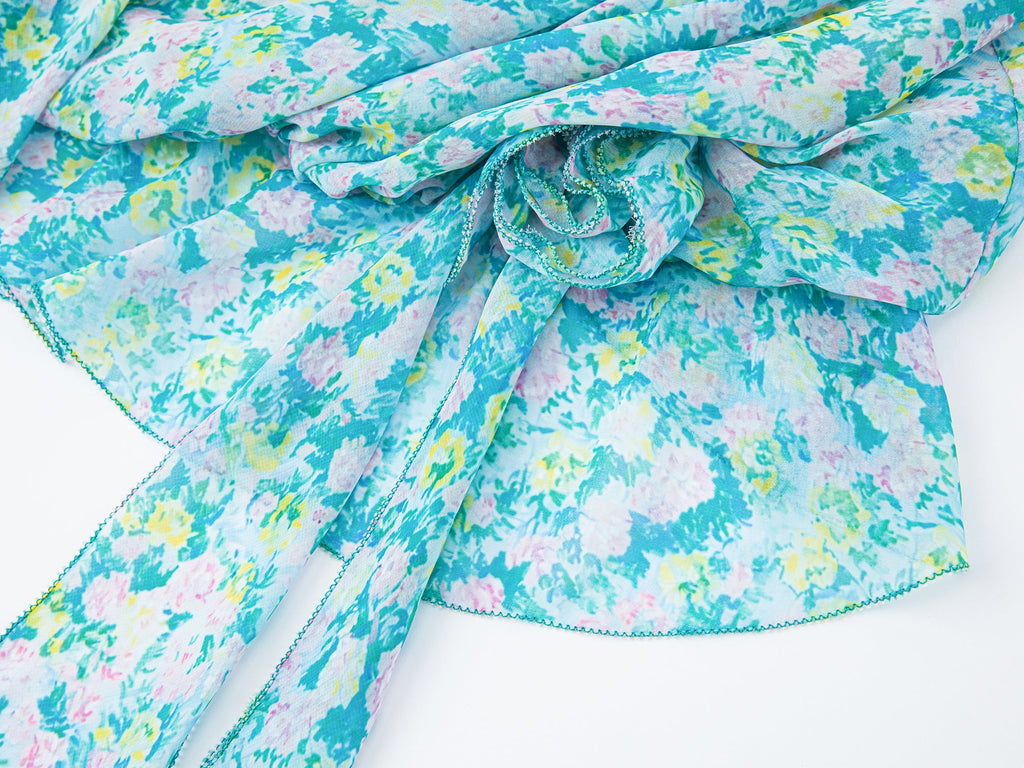 Asymmetrical floral chiffon cami