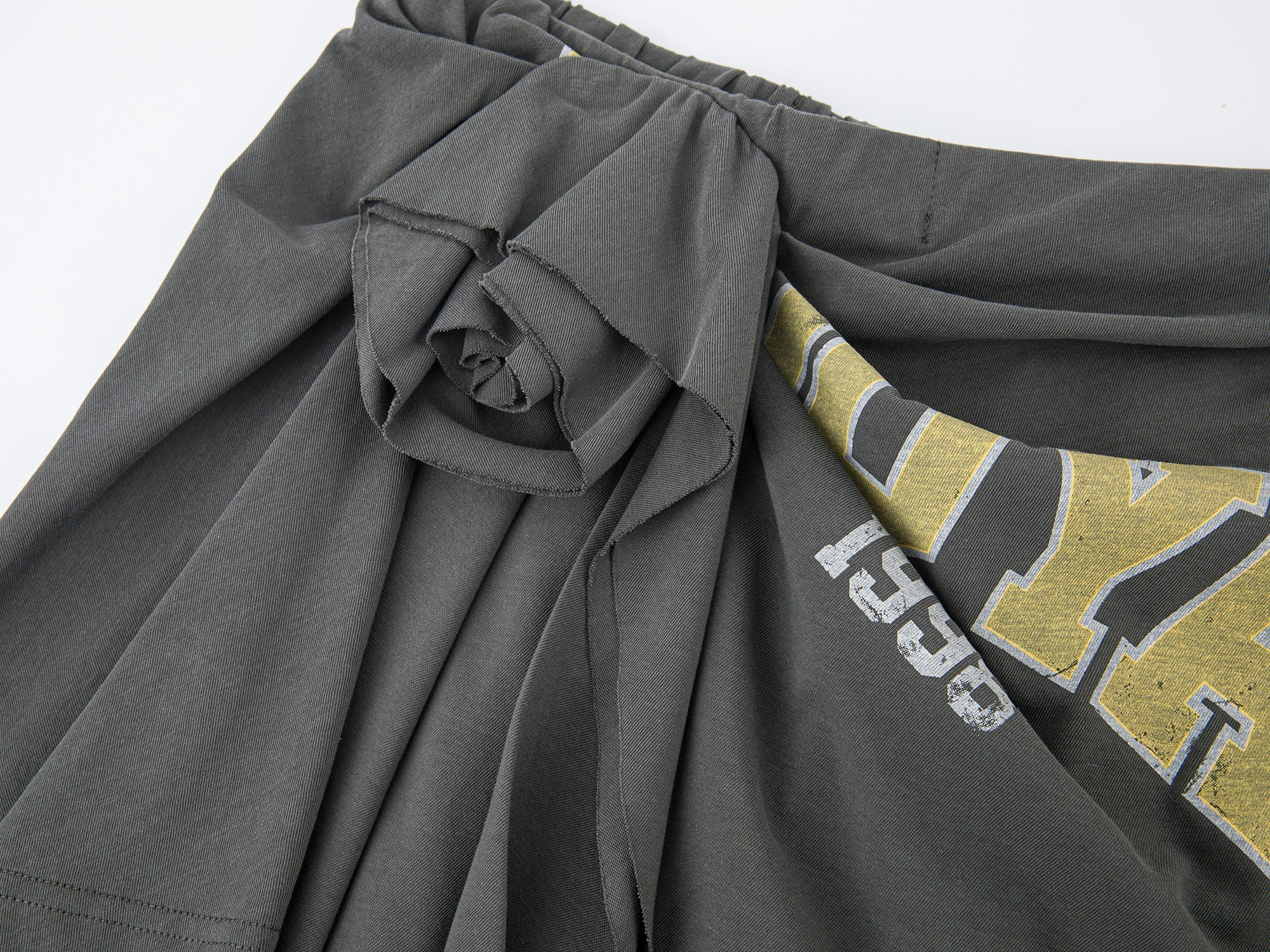 3D floral draped tube top