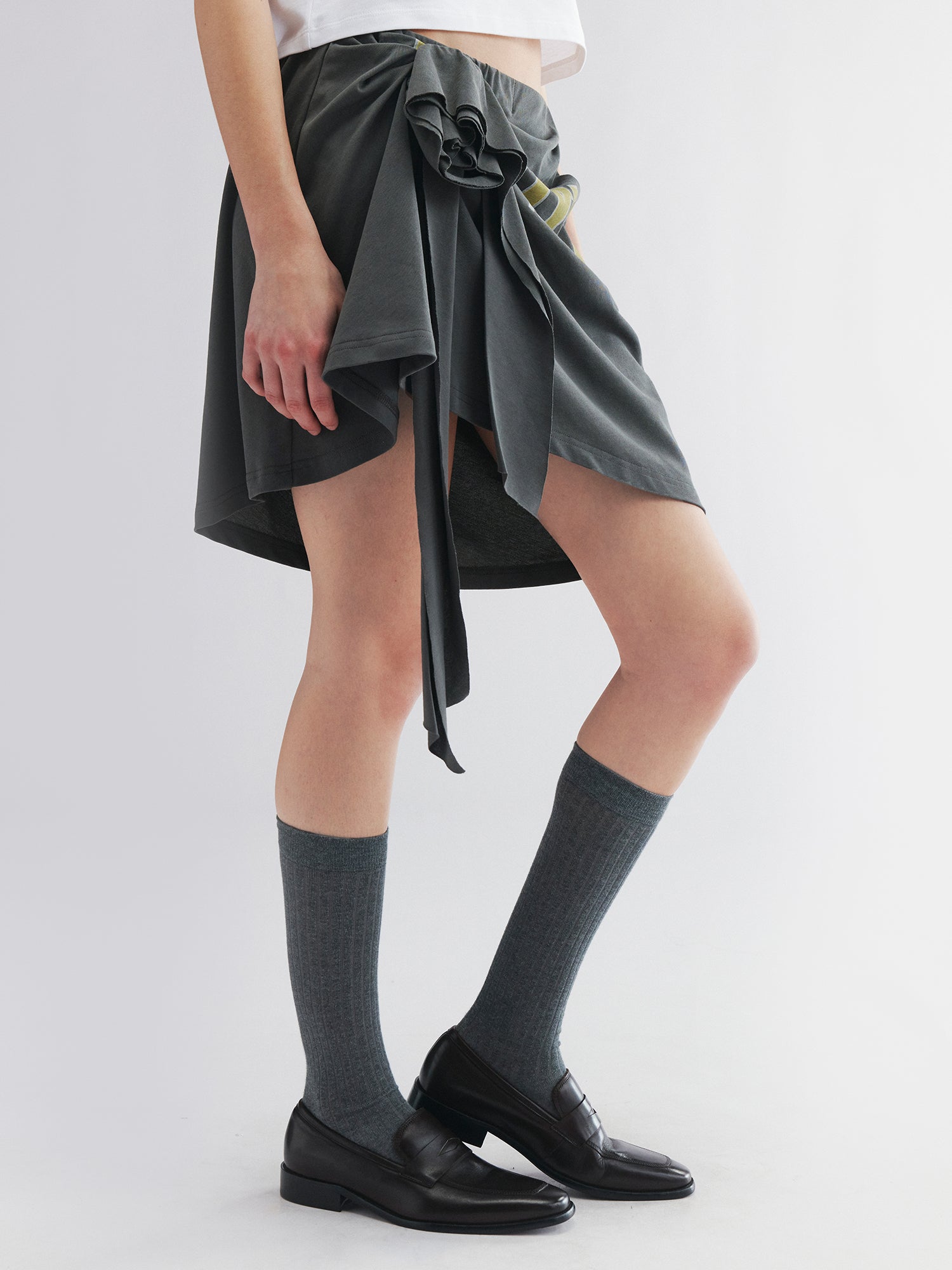 3D floral draped tube top