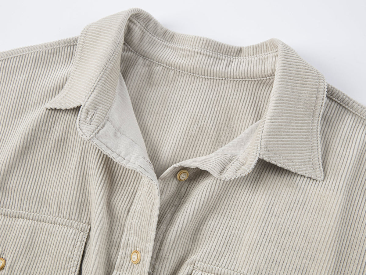 Corduroy knotted utility shirt