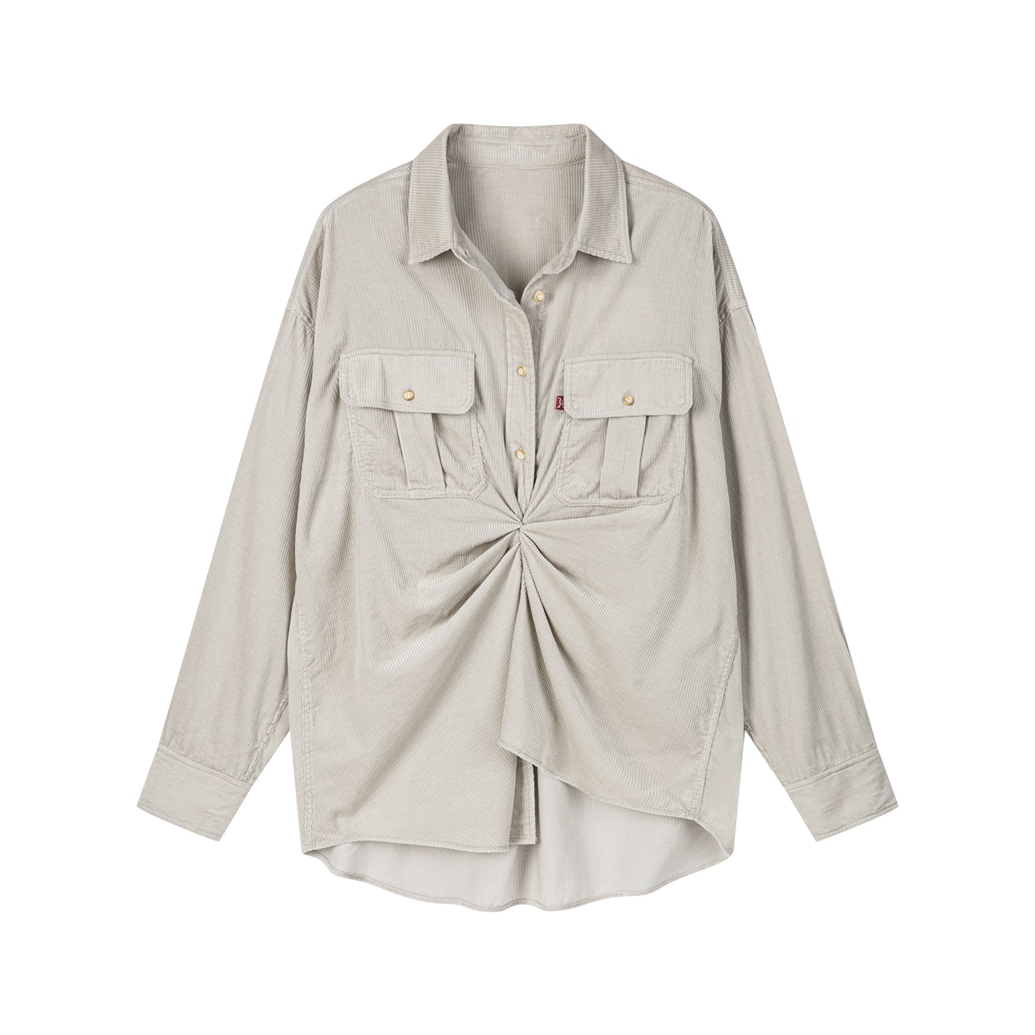 Corduroy knotted utility shirt