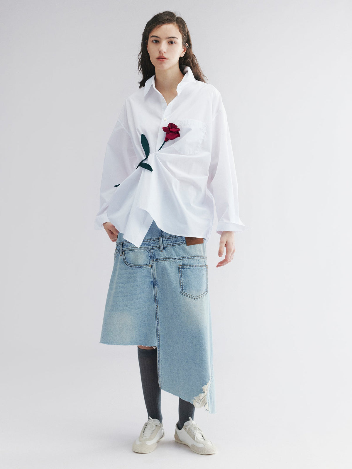 Rose patch shirt