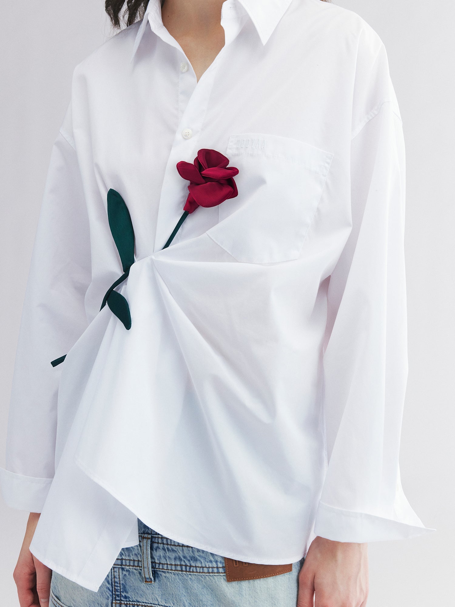 Rose patch shirt