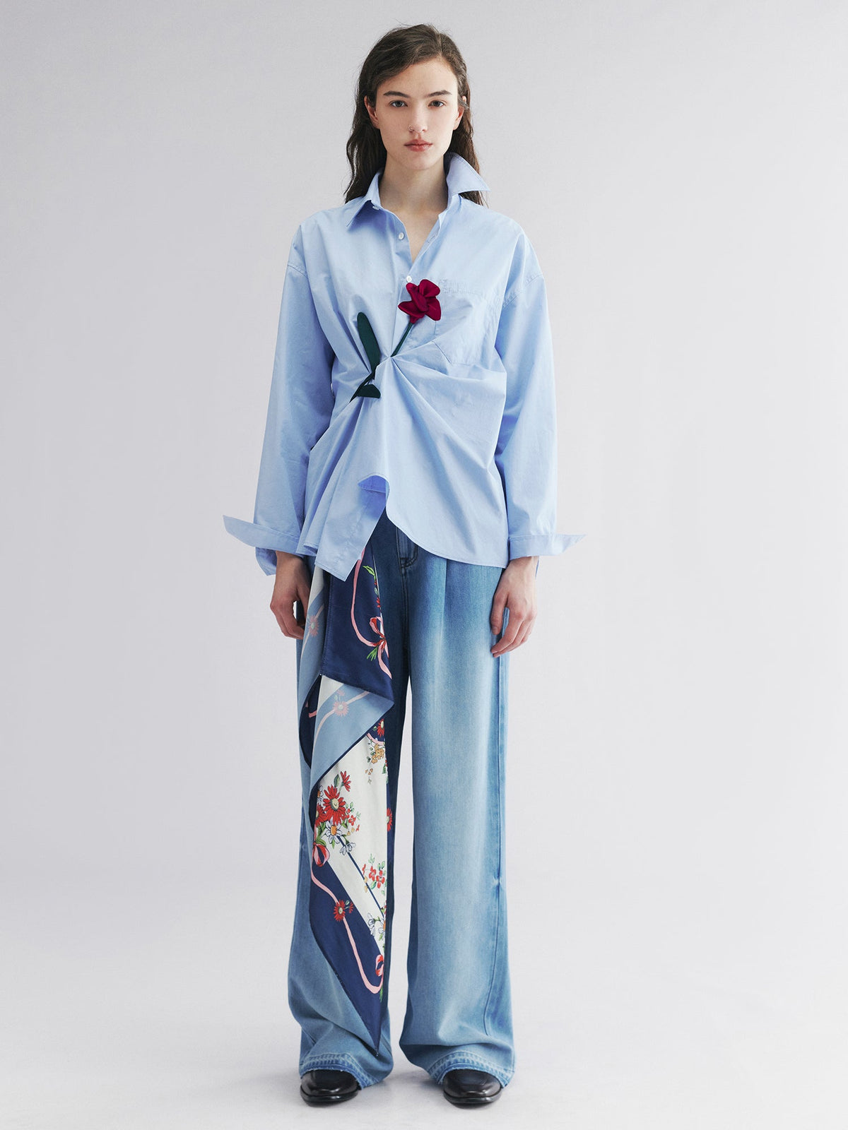 Rose patch shirt