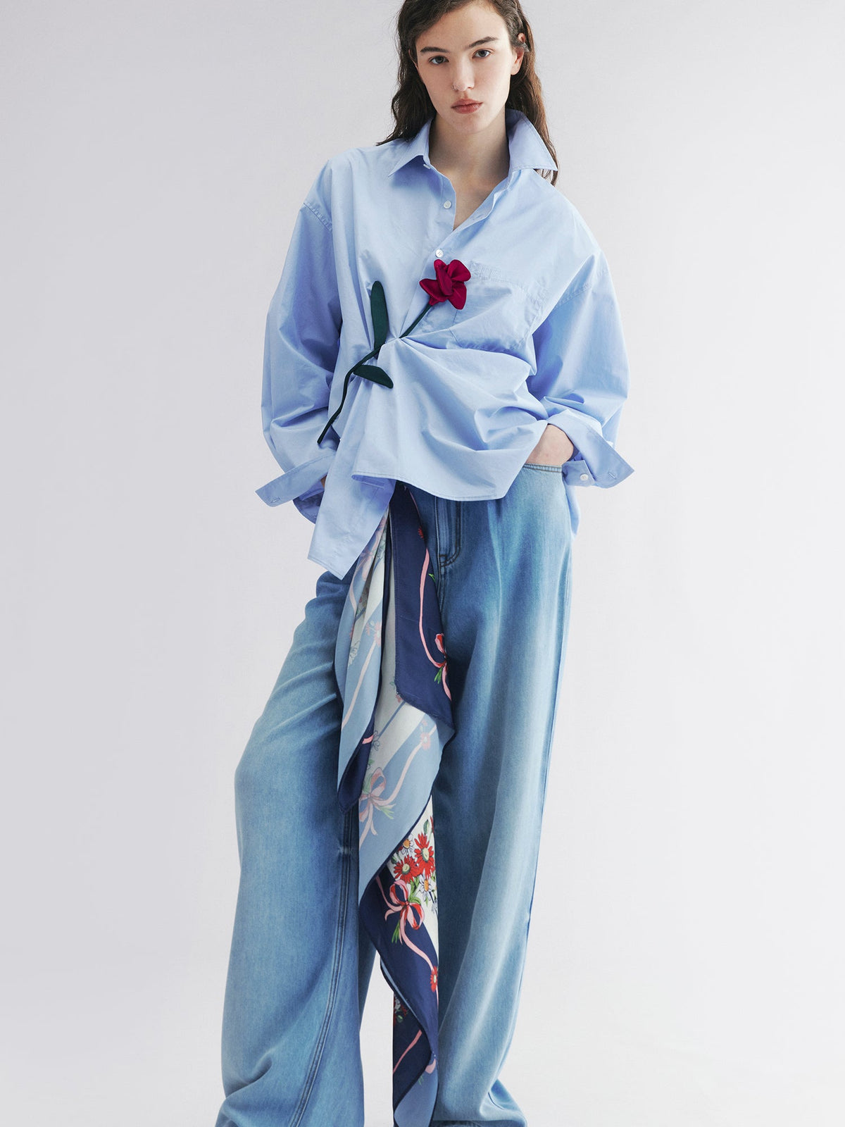 Rose patch shirt