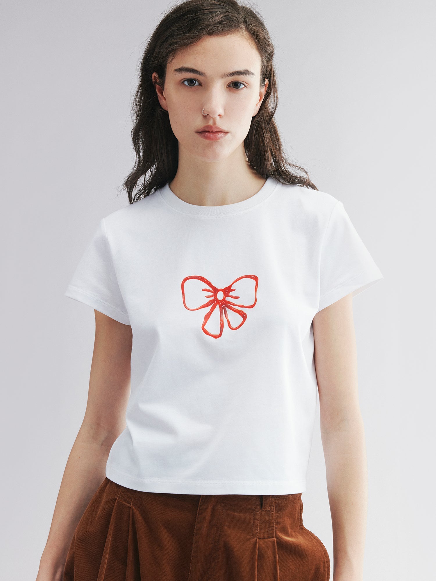 Ketchup bow doodle tee