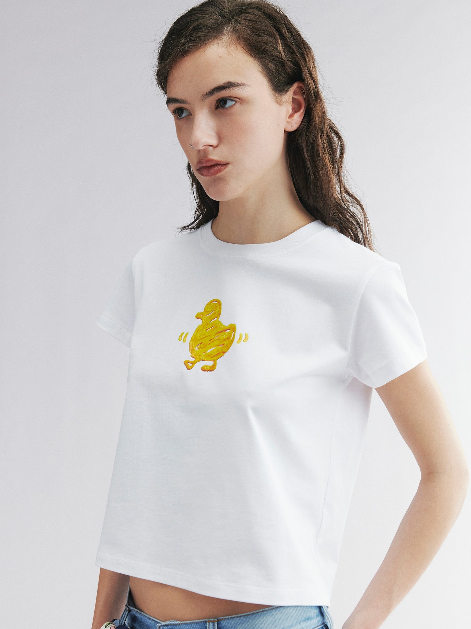 Mustard duck doodle tee