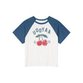 Raglan sleeve tee with sporty cherry print