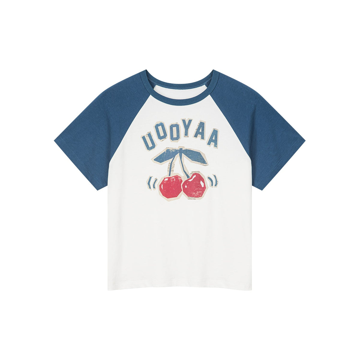 Raglan sleeve tee with sporty cherry print