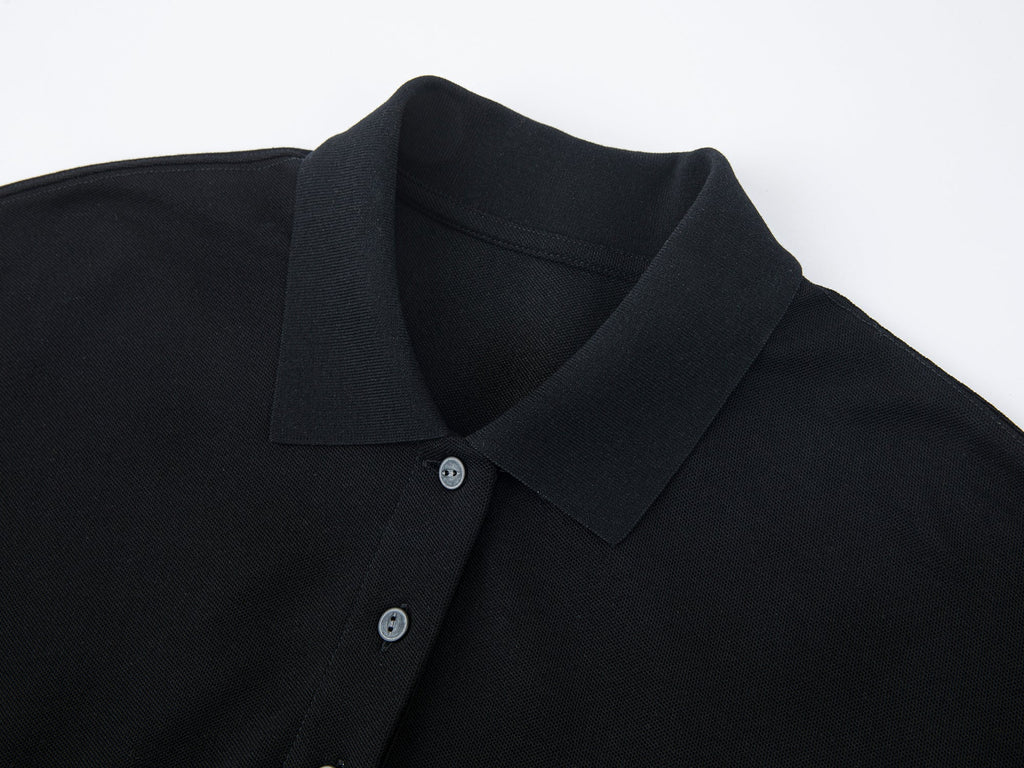 Rose patch polo shirt