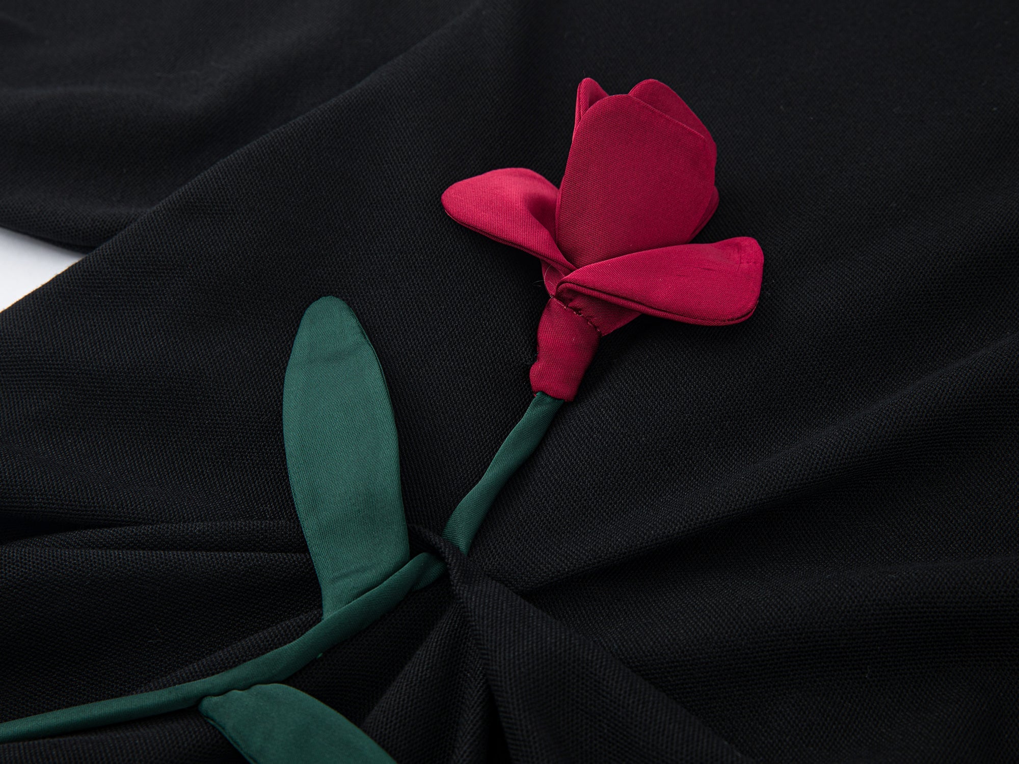 Rose patch polo shirt