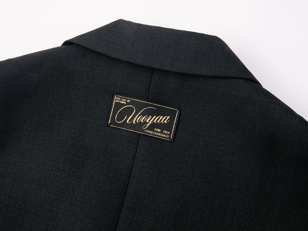 Layered double-breasted blazer