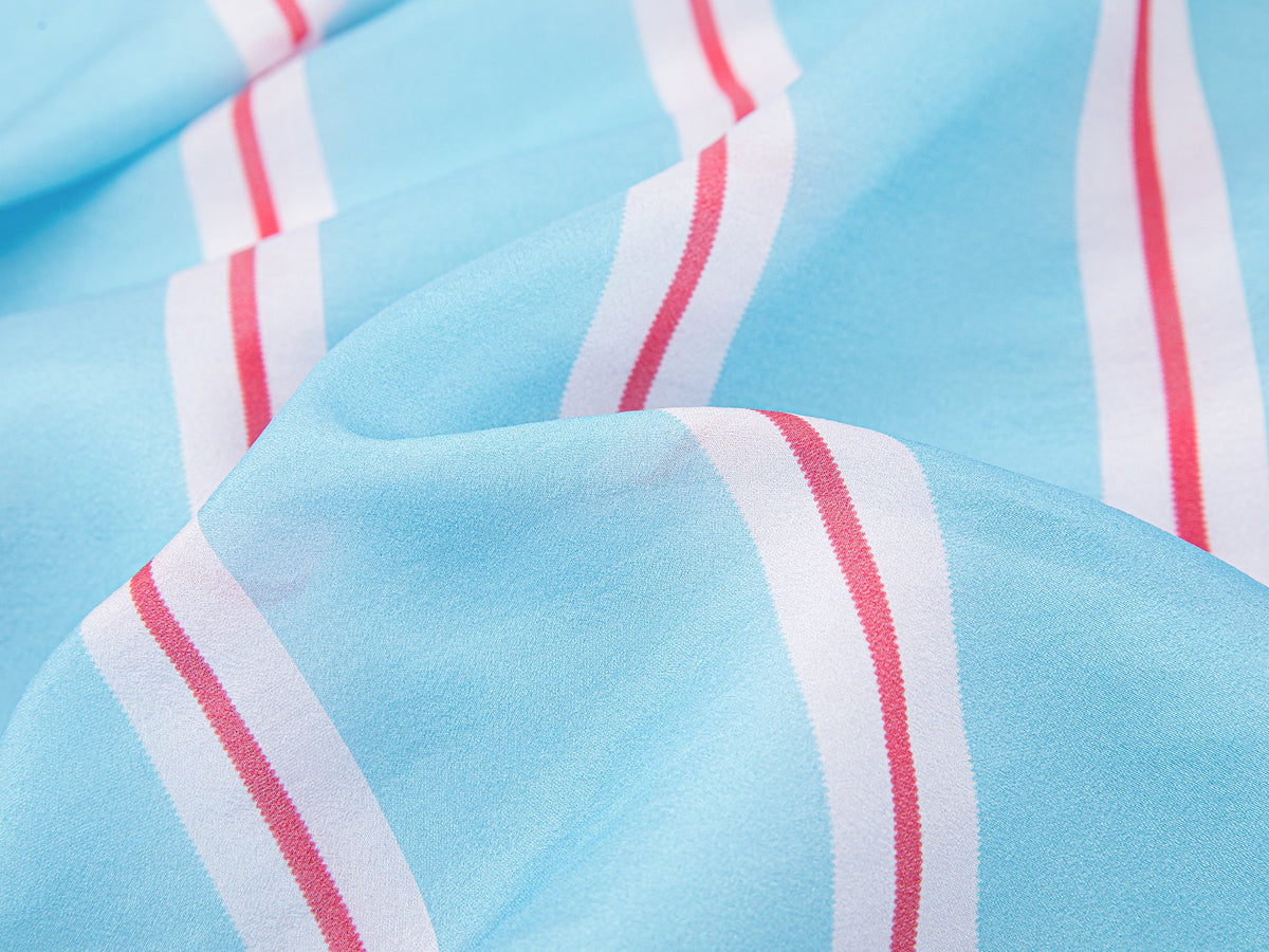Striped polo puff-hem pullover