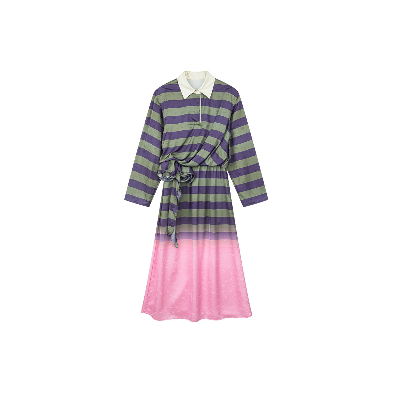 3D floral polo dress