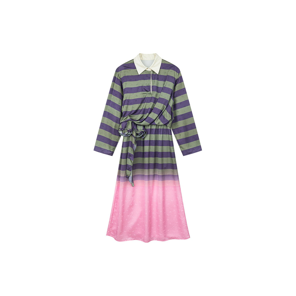 3D floral polo dress