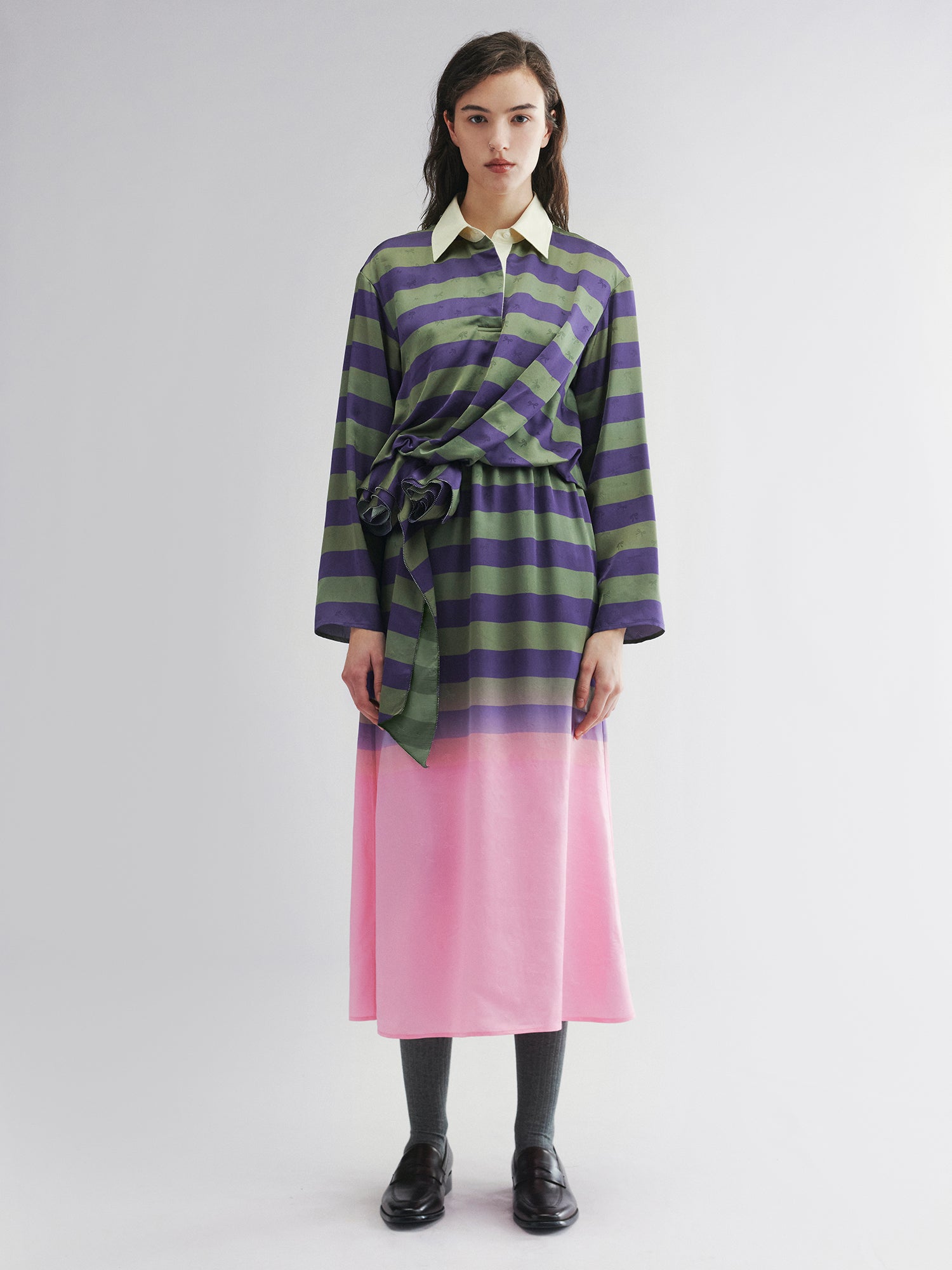 3D floral polo dress