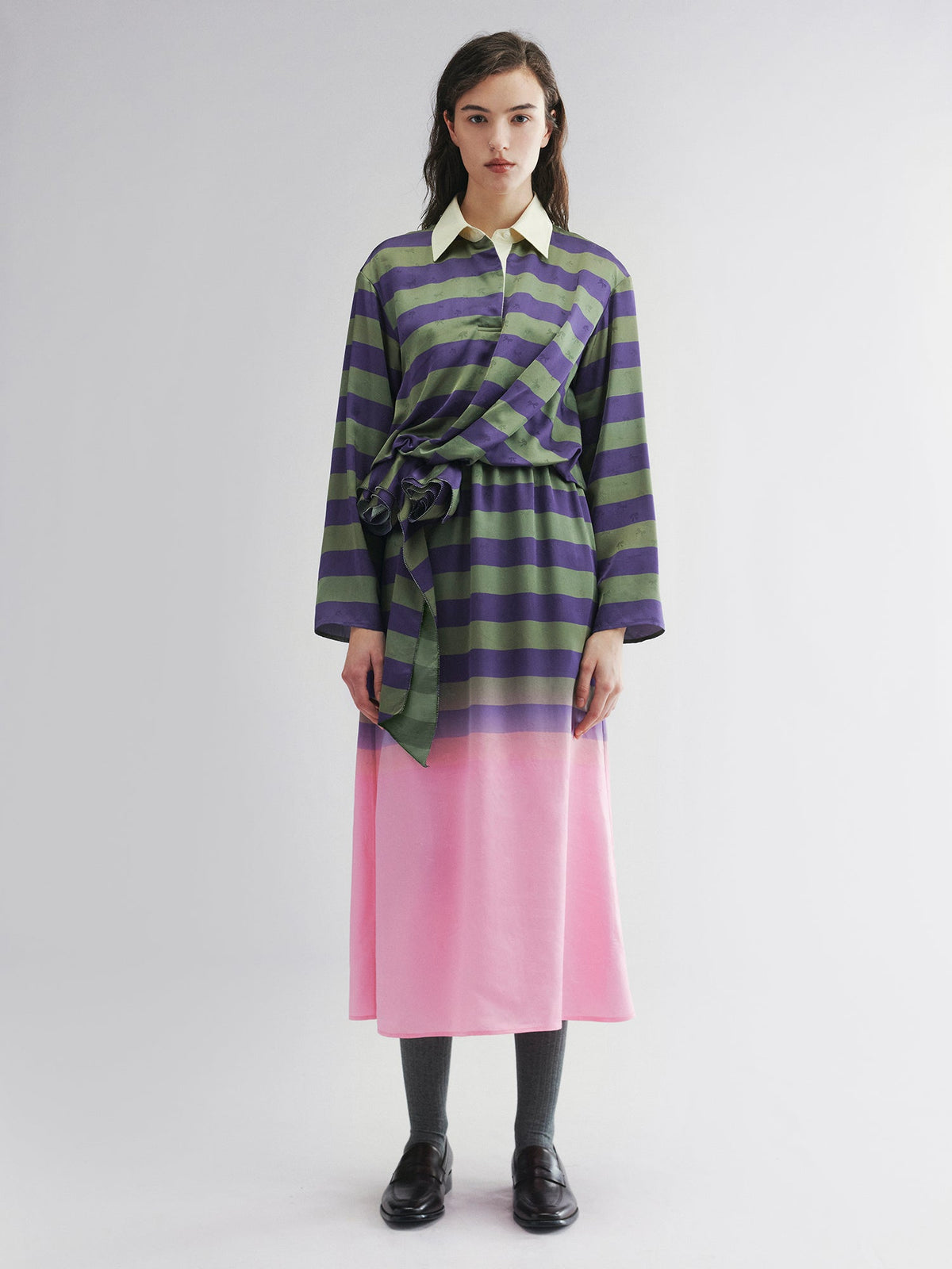 3D floral polo dress